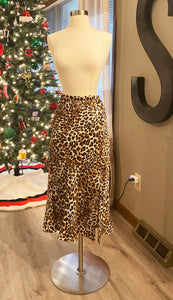 Wild Temptation Leopard High Waist Slit Skirt