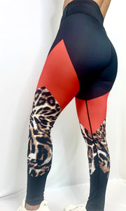 Color Block Cheetah Print Leggings (4339440418904)