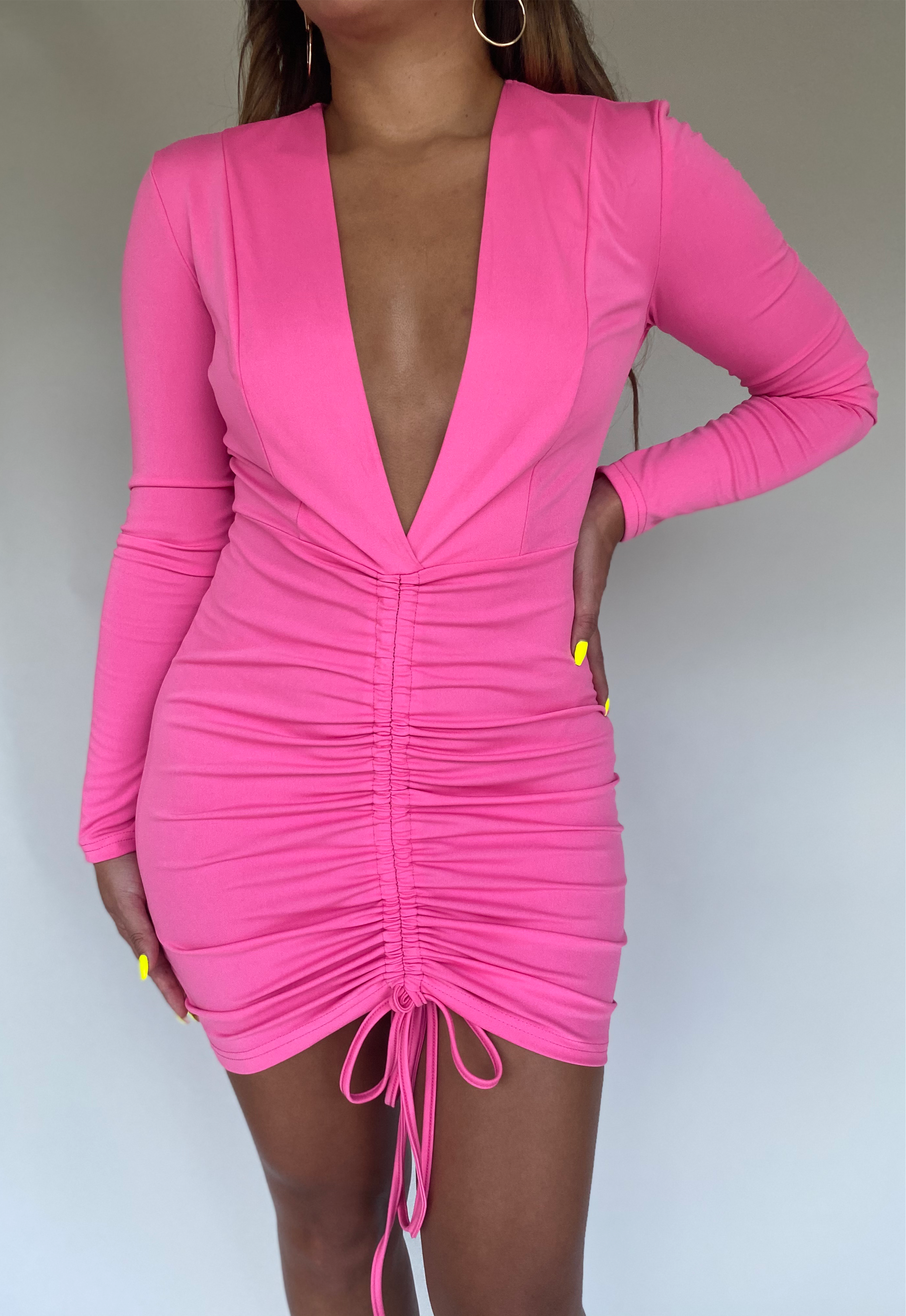 Pretty in Pink Ruched Mini Dress