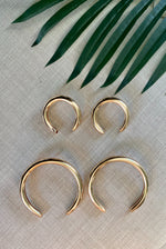 Half Hearted Gold Earrings